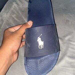 Navy Blue Polo Slides.